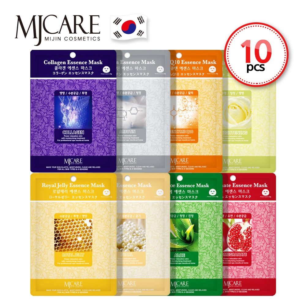 Mjcare Essence Mask ที่ดีที่สุด 8 ชนิด 10ea x 23g 1 แพ็ค 1 วัน