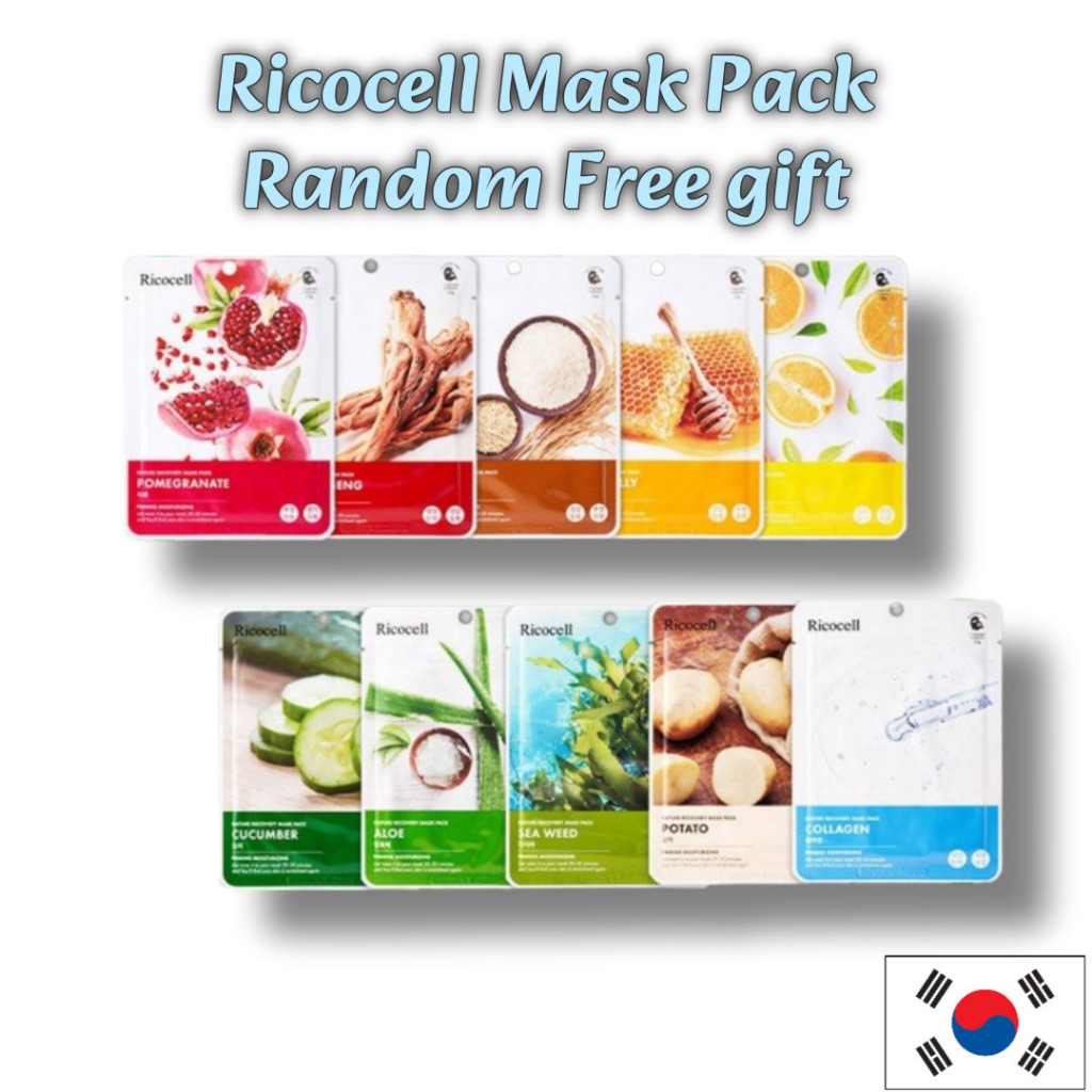 [ ของขวัญฟรีเมื ่ อซื ้ อ ] Ricocell Radiant Glow Skin Recovery Mask Pack สุ ่ ม 1EA