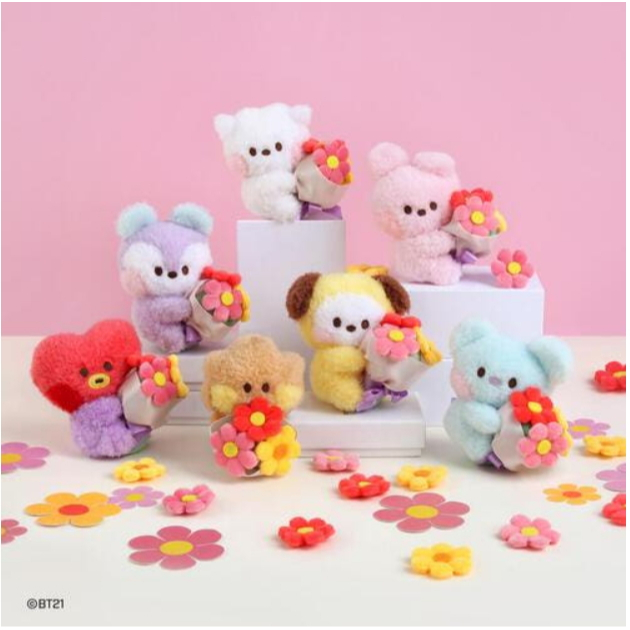 พวงกุญแจ PLUSH อย่างเป็นทางการ BTS BT21 [BOUQUET]