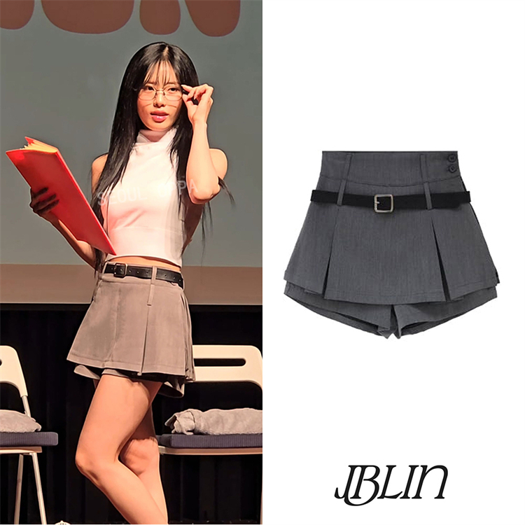 เกาหลี [ JBLIN ] Sharon Belt Pleats Skirt Skirt Skirt / NANA & SIEUN & Park JiWon pick แท้ 100%