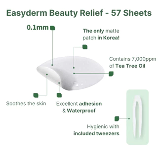 Easyderm แผ่นแปะสิว / แผ่นแปะไฮโดรคอลลอยด์ / น้ํามันทีทรี / แผ่นแปะสิว