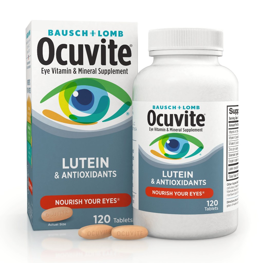 [ผลิตในสหรัฐอเมริกา] Bausch + Lomb Ocuvite Lutein & Antioxidants Tablets, 120 เม็ด