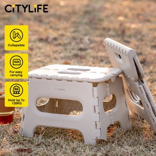 Citylife Thickened Foldable Stool Children's Small Stool Household Plastic Chair Outdoor Camping Portable High Stool