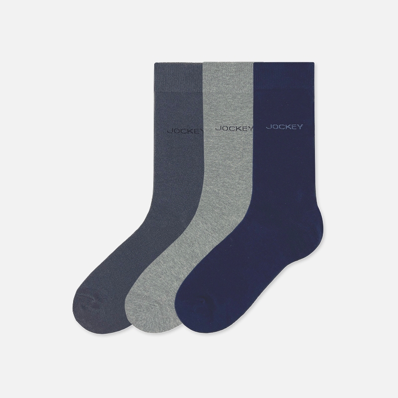 Jockey 3 คู่ผู้ชายถุงเท้าความยาวเต็มผ้าฝ้าย Elastane JMS639257