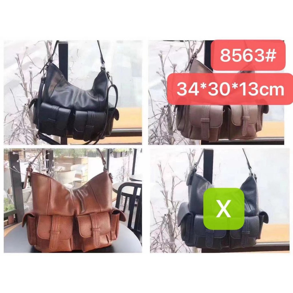 NEW AUG212 8563 กระเป๋าสะพายไหล่ผู้หญิง - 34x30x13cm