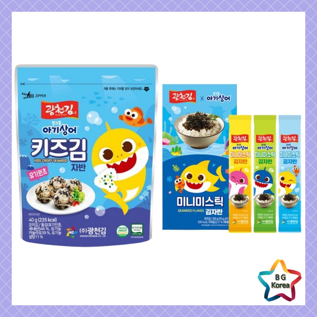 Pinkfong Mini Seaweed Snack 10g x 15 Sticks / 40g – ลาเวอร์ปรุงรสเกาหลีสําหรับเด็กและครอบครัว