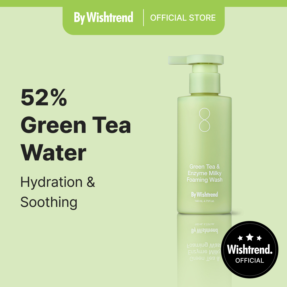 [By Wishtrend] Green Tea & Enzyme Milky Foaming Wash กรีนทีเอนไซมิลคีโฟมมิ่งวอช 140ml