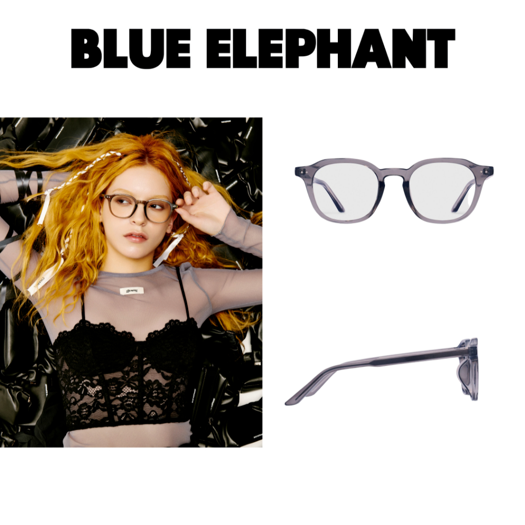 [BLUE ELEPHANT] แว่นตา Unisex Andy สไตล์คลาสสิก ฝ่ามือคริสตัลสีเทา