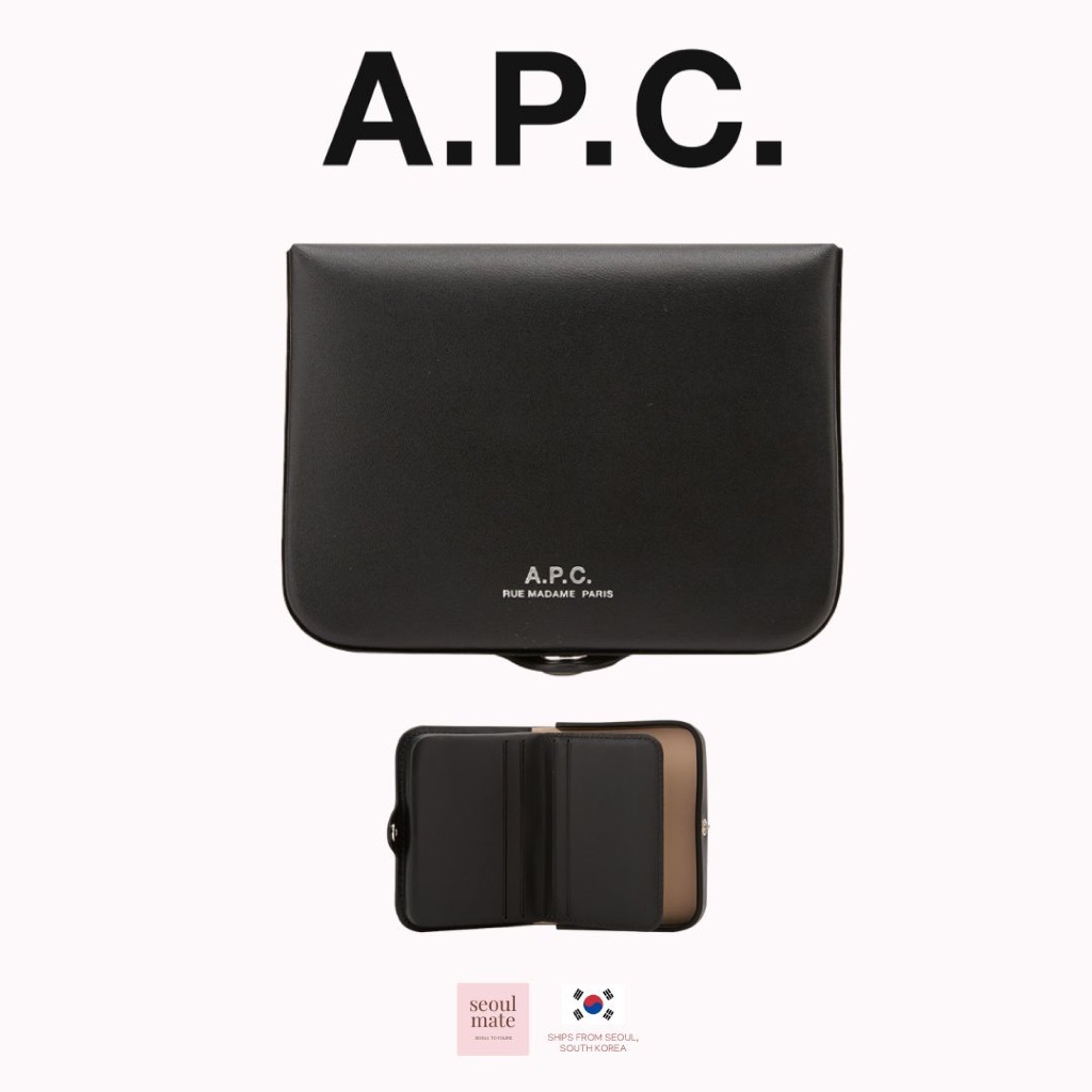 [จากเกาหลี ] Apc Josh Bifold Coin Wallet สีดํา/น้ําตาล PXAWV LZZ H63176