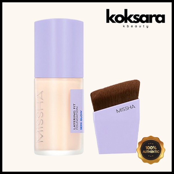 missha layering fit foundation พื้นฐาน semi glow 35ml blush 1ea 4colors