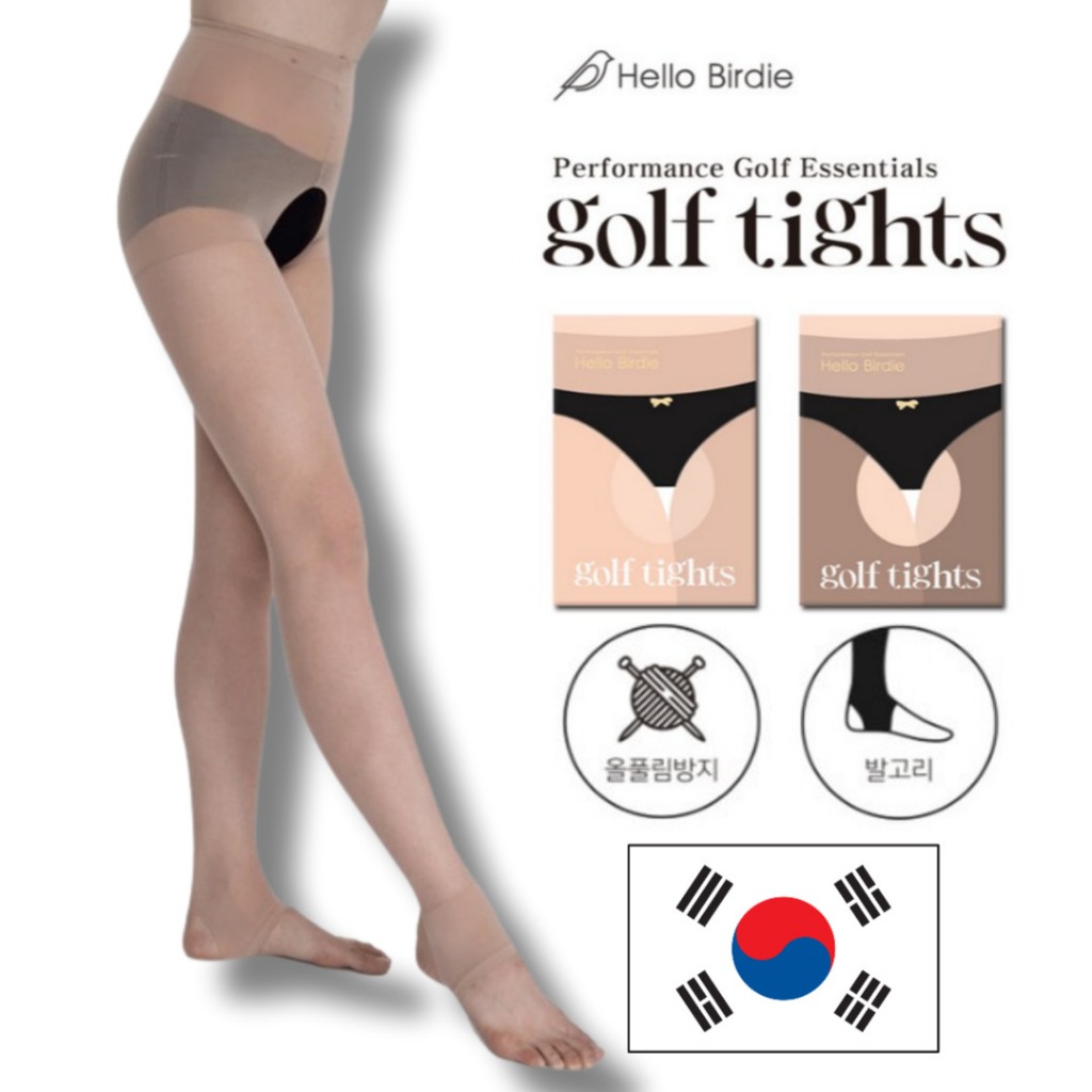 [Hello Birdie] ถุงน่องกอล์ฟเปิดด้านล่าง 30D | ป้องกันรังสียูวีและป้องกันอุปสรรค์ | ผลิตในเกาหลี