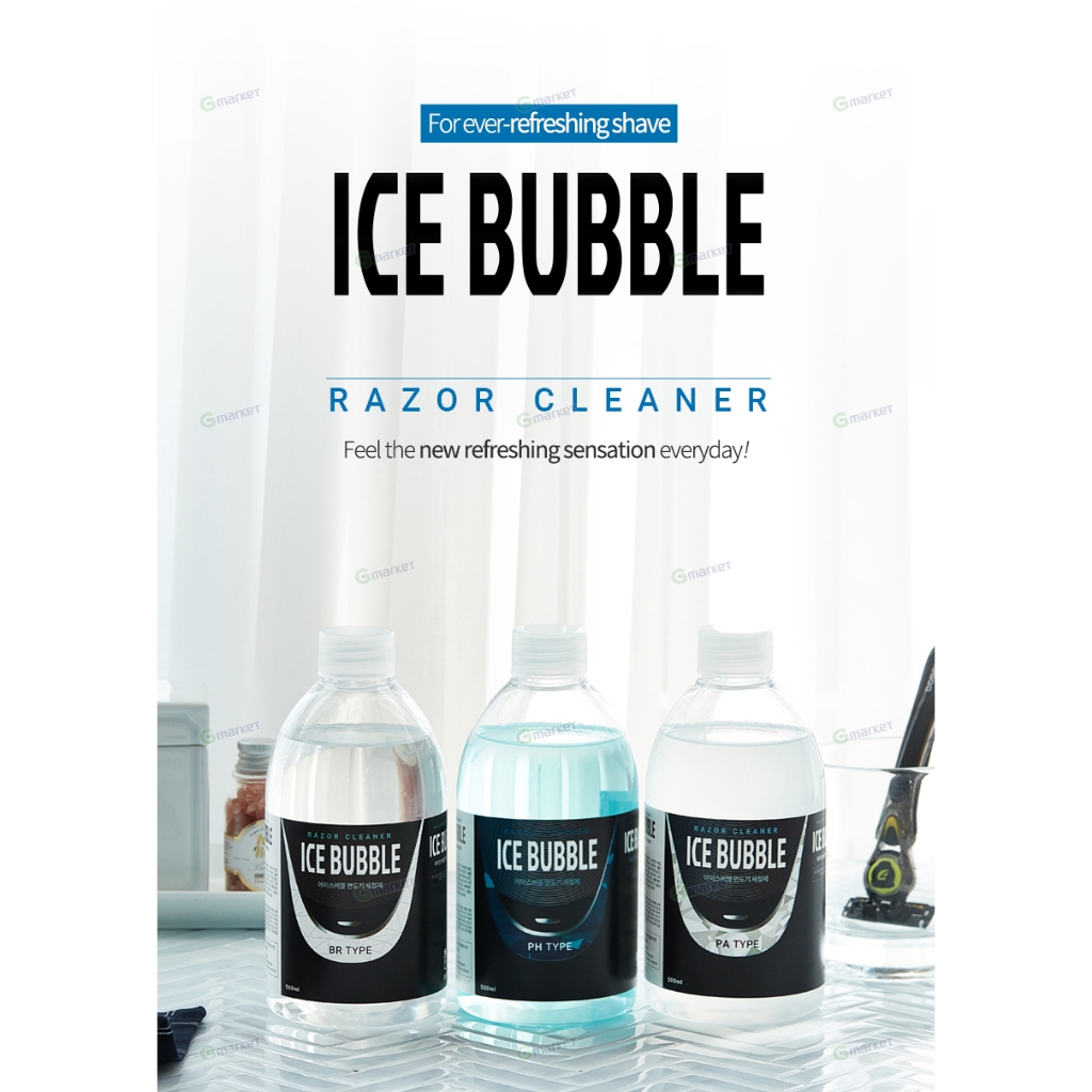 [ICE Bubble] Razor Cleaner Refill 500ml เข้ากันได้กับทุกยี่ห้อ BRAUN, Philips, Panasonic, Clean and Renew, ตลับรีฟิล, น้ํายาทําความสะอาดเครื่องโกนหนวดมีดโกน