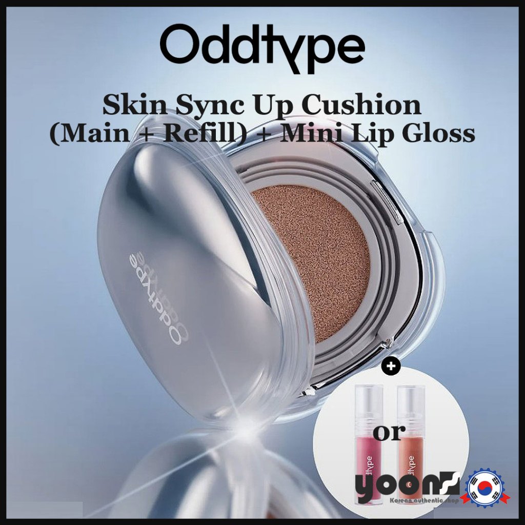 [Oddtype] Skin Sync Up Cushion 2 ประเภท (ผลิตภัณฑ์หลัก + รีฟิล) + ลิปกลอสขนาดเล็ก_จากเกาหลี