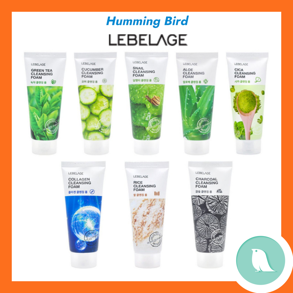 [LEBELAGE ] โฟมทําความสะอาดส ่ วนผสมธรรมชาติ 100ml 8type/Charcoal/Snail/Collagen/Green Tea/Aloe/Cumber/Rice/Cica