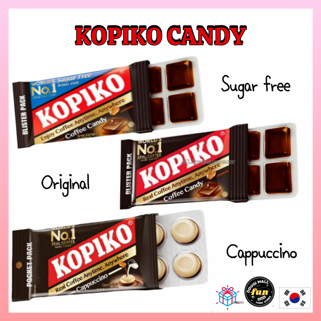 [KOPIKO] Sugar Free Coffee Candy Blister Pack (8 ชิ้น  1 แพ็ค) / ลูกอม Cdffee ดั้งเดิม /ลูกอมคาปูชิโ