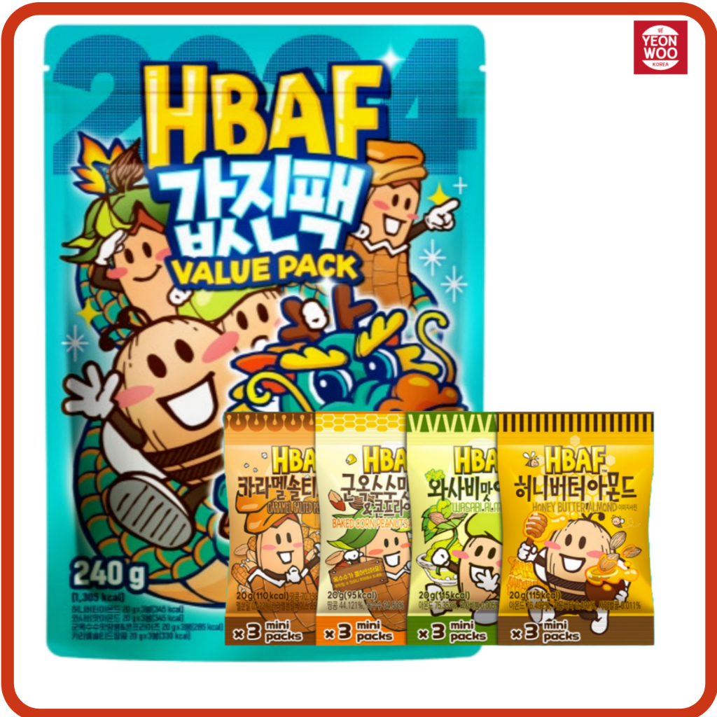 Hbaf อัลมอนด์ value pack 240g(20g12) จากเกาหลี