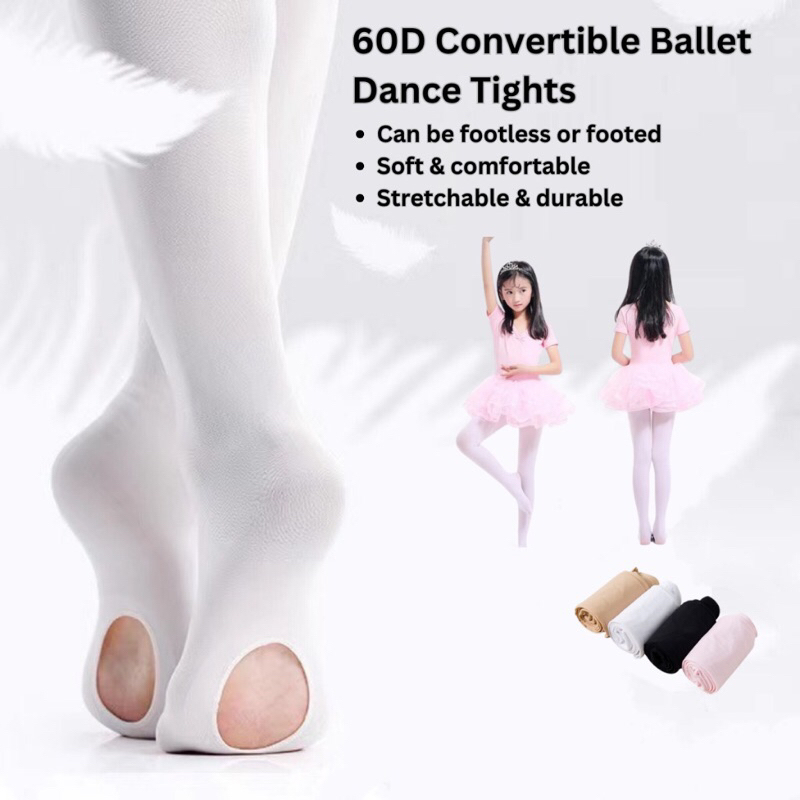 [ท้องถิ่น] Ballet Tights/ Convertible Girls Women ถุงเท้าบัลเล่ต์