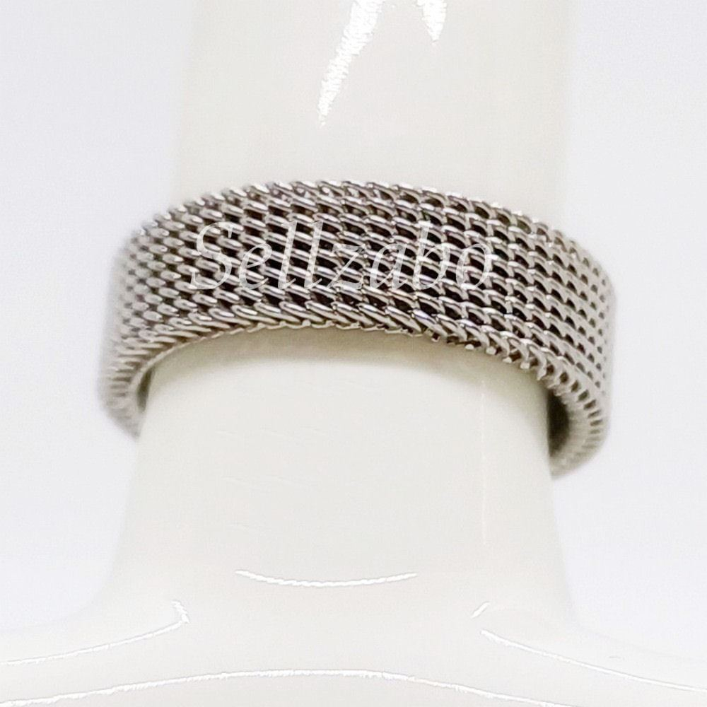 ไทเทเนียมเหล็กยืดหยุ่นรูปร่างแหวน US ขนาด 9 ตาข่ายเงินอุปกรณ์เสริม Aksesori Perak Cincin Guys Mens B