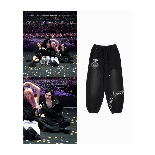 "NING Ning (AESPA)s Pick" [PRENDA] PRDA CARPENTER JOGGER PANTS สีดํา