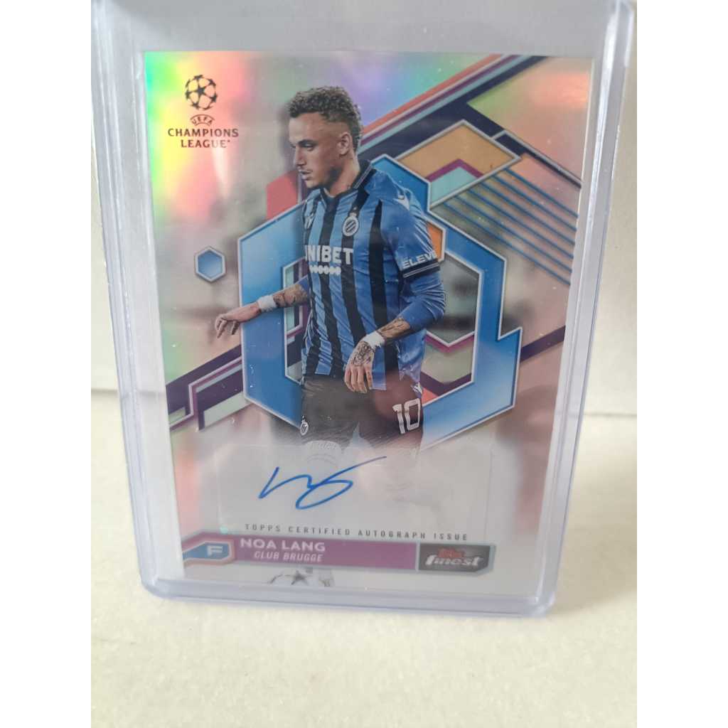 Noa Lang Club Brugge การ์ดฟุตบอลลายเซ็นแท้ Refractor Mint