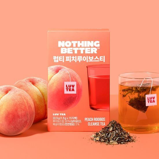 [Nothing Better] Luv Tea Peach Rooibos 15 Bags - เครื่องดื่มอาหารเกาหลี | Nothing Better - Peach, Ro