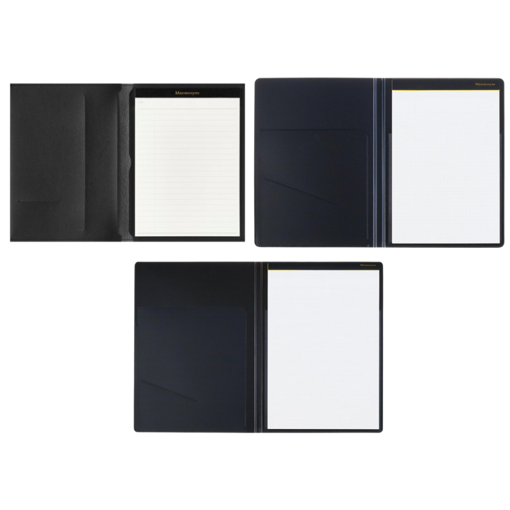 Maruman Mnemosyne Notepad Holder with A5 & A4 Notepad (สีดํา)