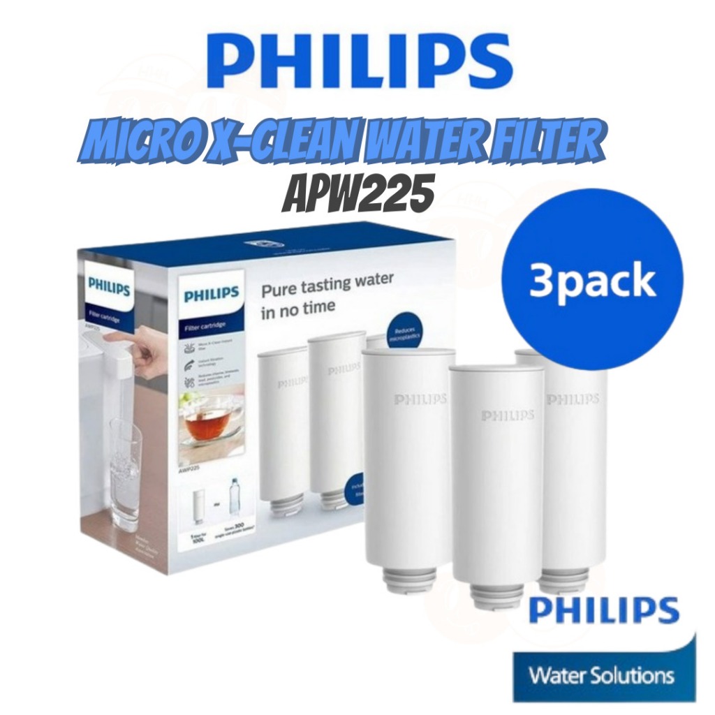 Philips Micro X-Clean เครื ่ องกรองน ้ ํา AWP225 3 แพ ็ ค คลอรีนและตะกั ่ วประสิทธิภาพสูง