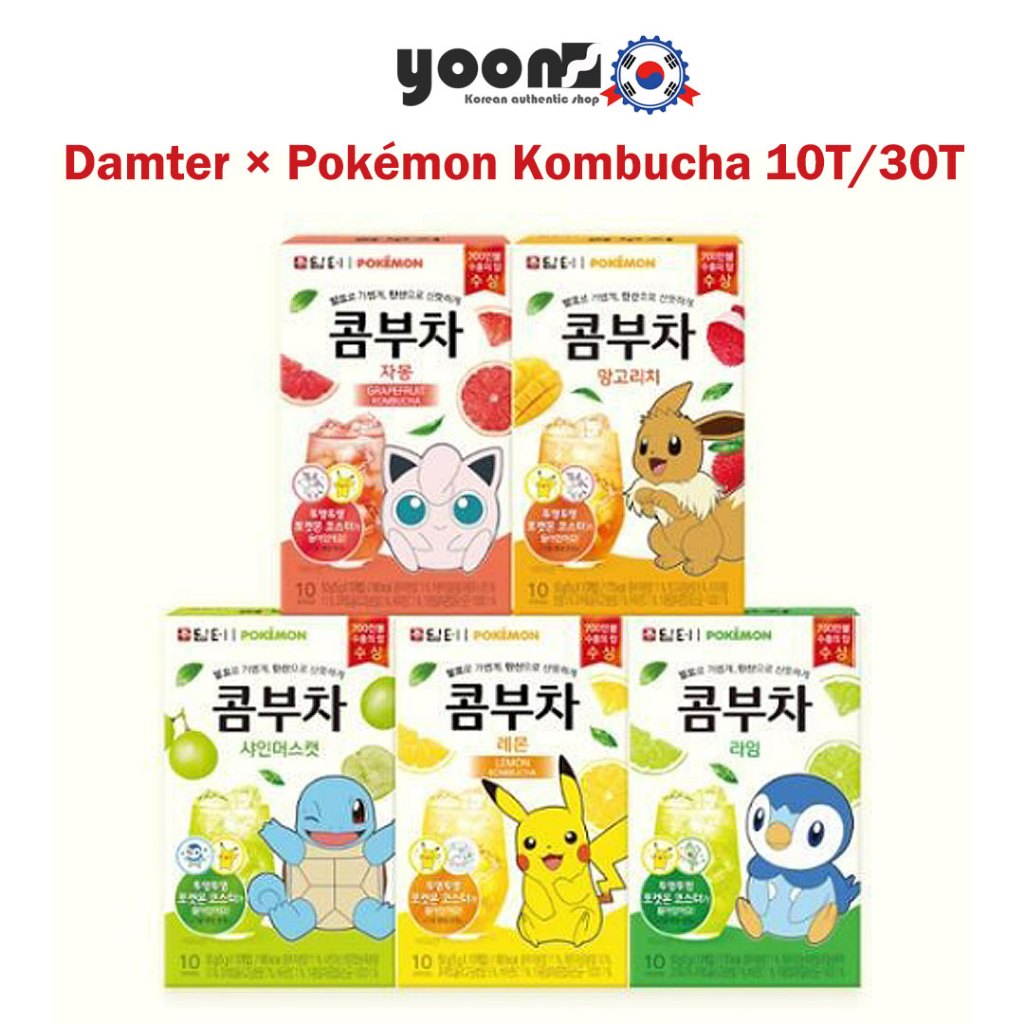 [Damtuh] Pokémon Kombucha 10T / 30T (Lemon/Mangorich/Shine Muscat/Gamong/Lime)_จากเกาหลี