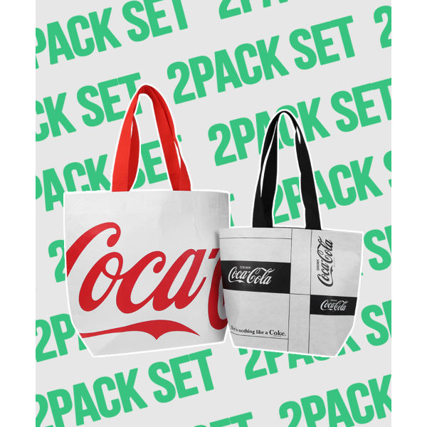 ❤[Coca-Cola] กระเป๋าช้อปปิ้ง นํากลับมาใช้ใหม่ได้ 1+1