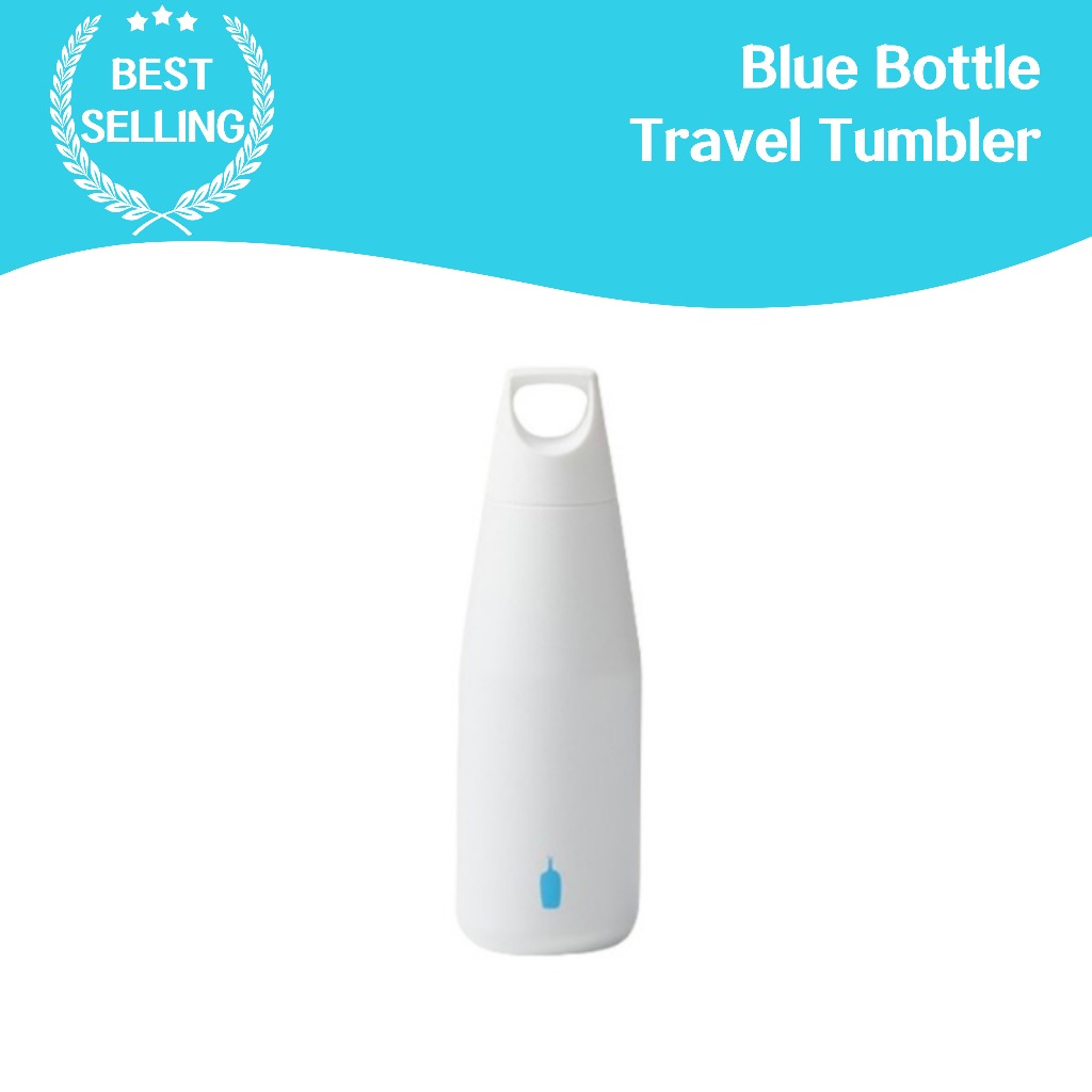 Blue Bottle travel Tumbler 580ml แบบพกพา โครงสร้างคู่ การบํารุงรักษาอุณหภูมิ ดีไซน์มีสไตล์ กาแฟและเครื่องดื่ม สิ่งจําเป็นสําหรับการเดินทาง ทนทาน