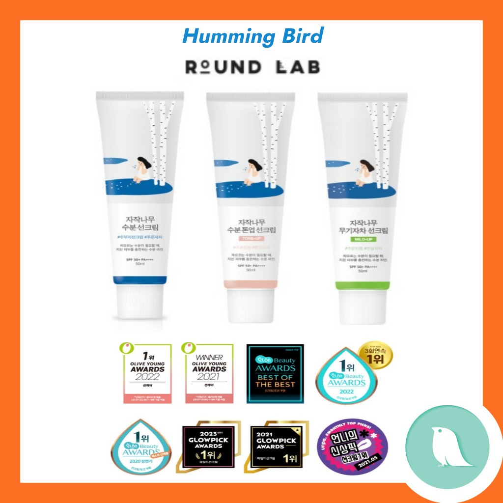 [ROUND Lab] ครีมกันแดด SPF50+ PA++++ ให้ความชุ่มชื้น ปรับโทนสีผิว ลดรอยแดง 50 มล.