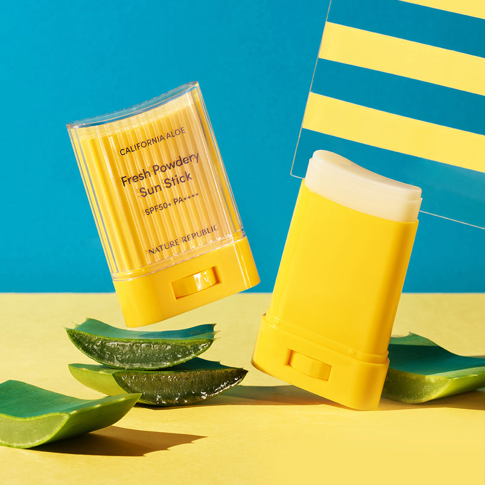 Nature Republic California Aloe Fresh Powdery Sun Stick 24g ครีมกันแดดกันน้ำ - รูปที่ 3