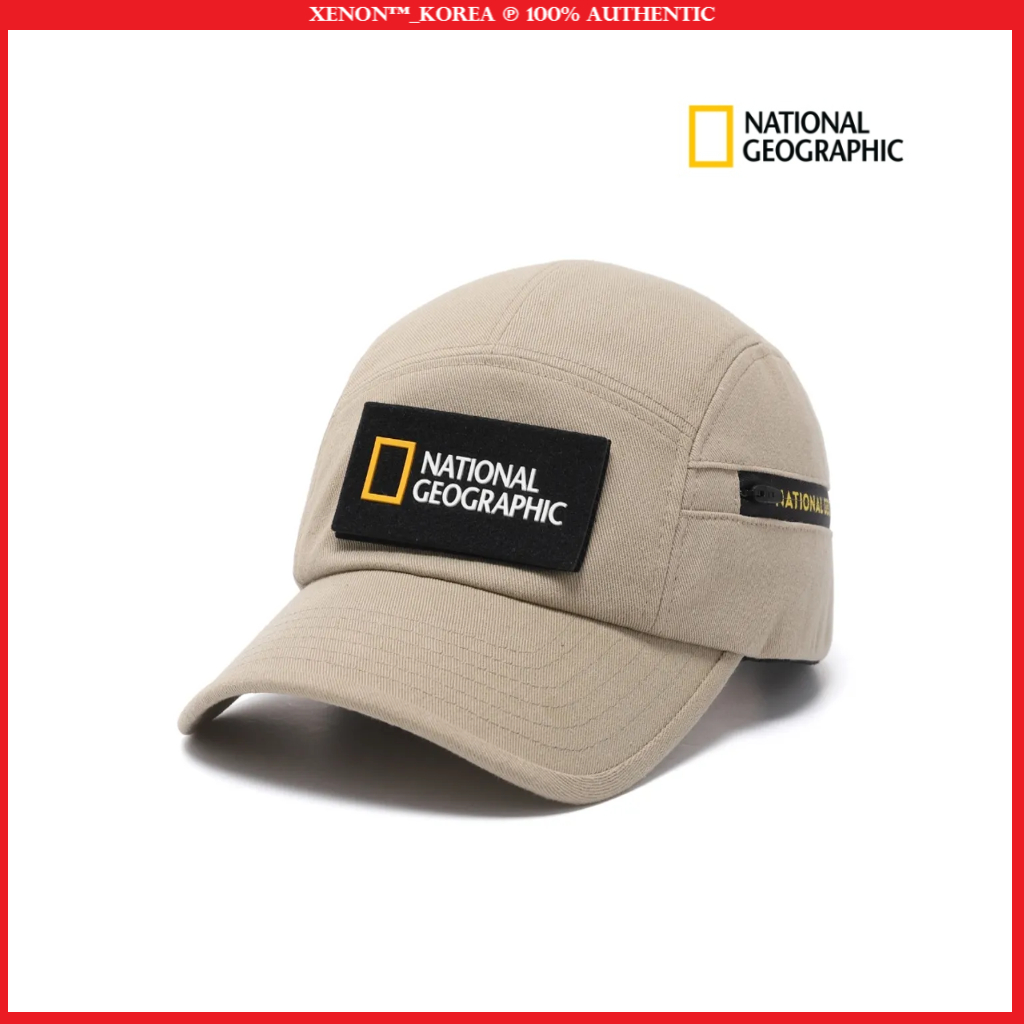 [NATIONAL Geographic] N225AHA670 Zipper Camp Cap BEIGE