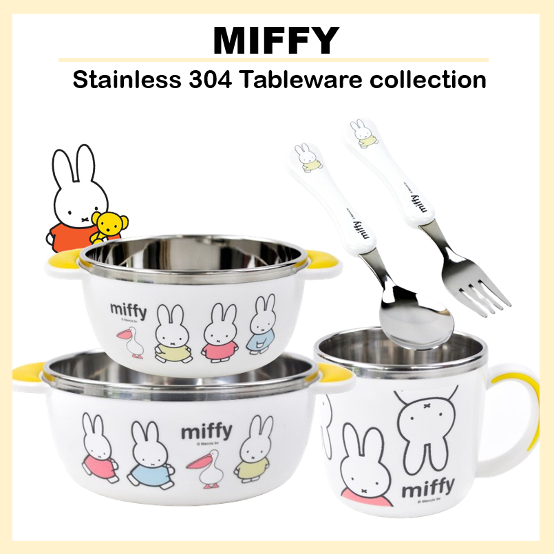 [MIFFY ] ชามสะสมบนโต ๊ ะอาหารสแตนเลส 304 ถ ้ วย ช ้ อน + ชุดส ้ อม