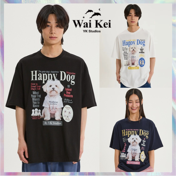 [WAIKEI] เสื้อยืดครึ่งแขนนิตยสาร Unisex Maltes 3 สี