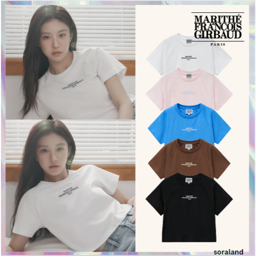 [MARITHE Francois GIRBAUD] W LETTERING LOGO CROP TEE 5 สี