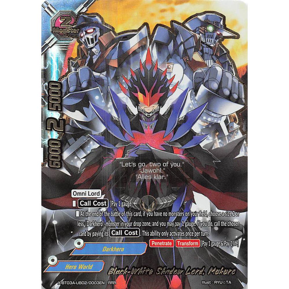 English Future Buddyfight Black-White Shadow Lord, Mukuro X-BT03A-UB02/0003EN RRR