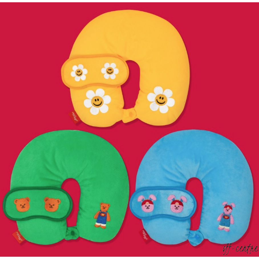 Wiggle Wiggle Travel Neck Pillow, Eye Patch หมอนรองคอสำหรับเดินทาง ผ้าปิดตา