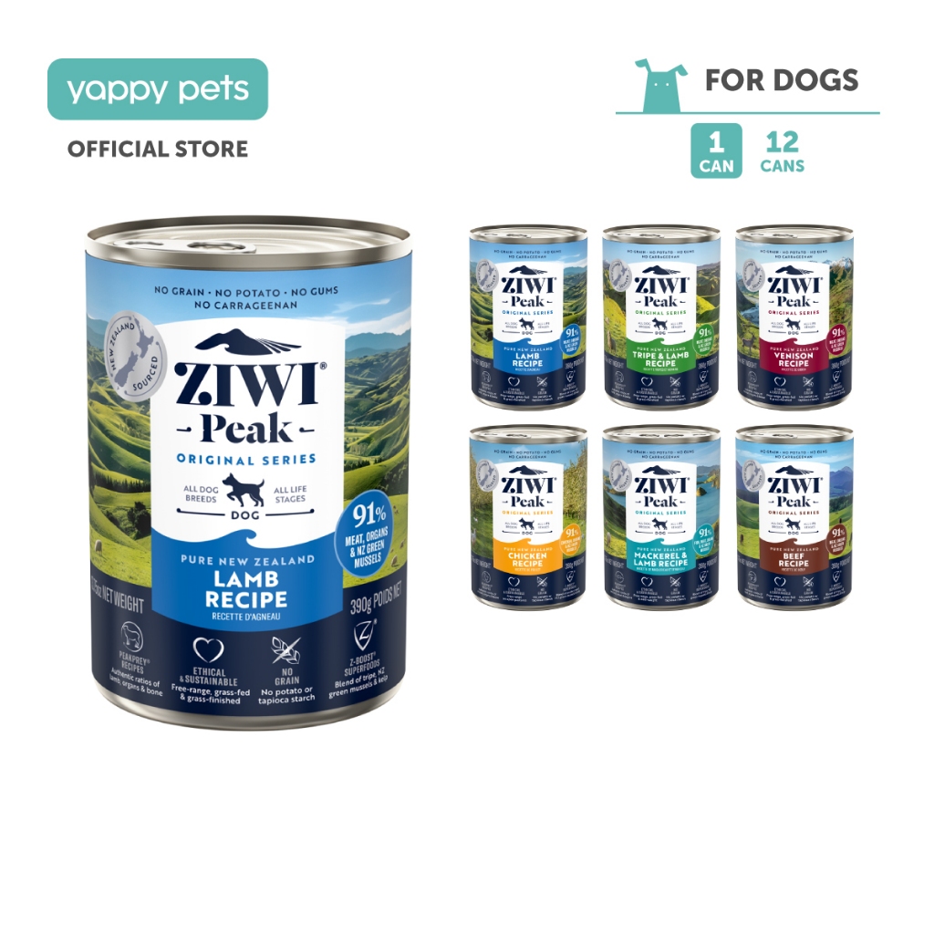 [MOQ 2] Ziwi Peak อาหารสุนัขเปียก 390g | Single Protein Complete Diet Meal Topper, Venison Tripe Lam