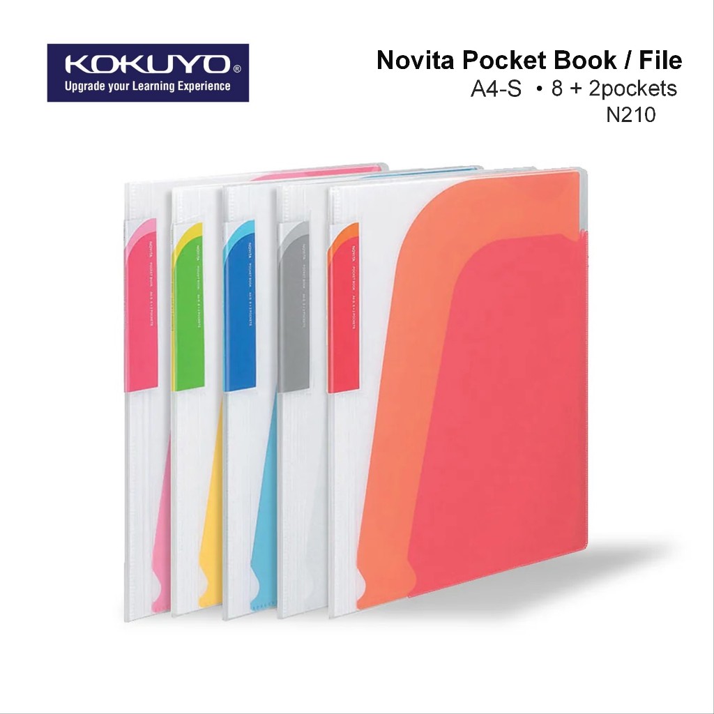 Kokuyo Novita Display Pocket Book / File 8+2 A4-S (N210R / N210B / N210T / N210LG / N210R)