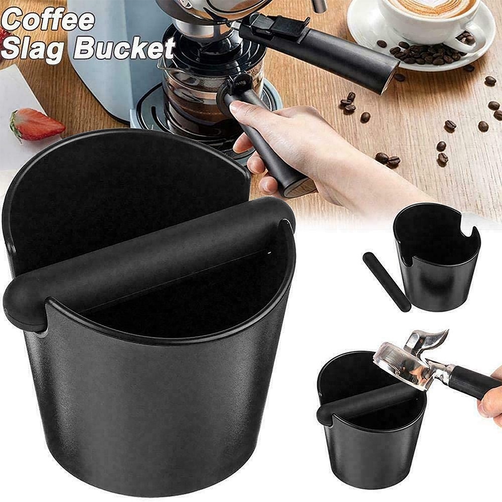 SGAnti Slip Black Espresso Coffee Knock Box Coffee Ground Waste Bin Coffee Ground Knock Off Box