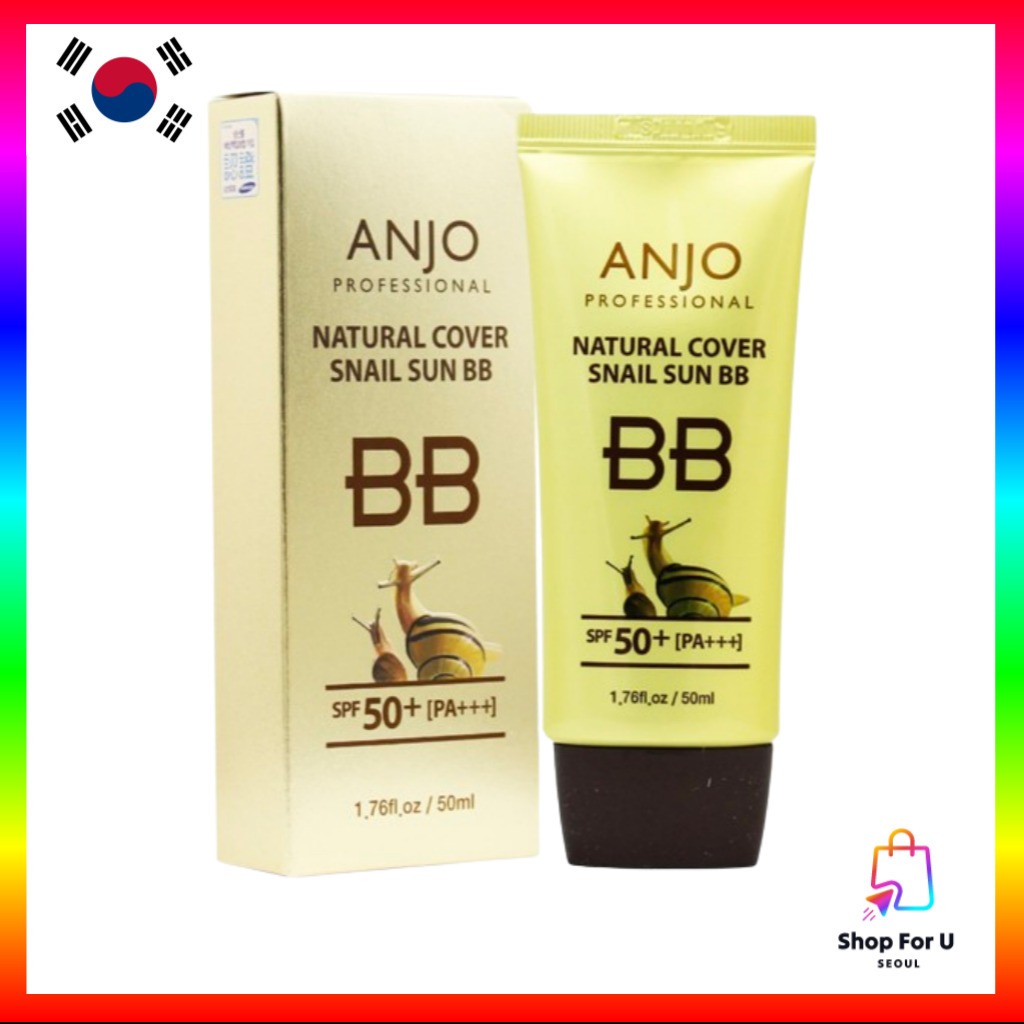 [ANJO] (พร้อมสต็อก) Natural Cover Snail Sun BB Cream 50ml SPF 50+ PA+++ 50ml