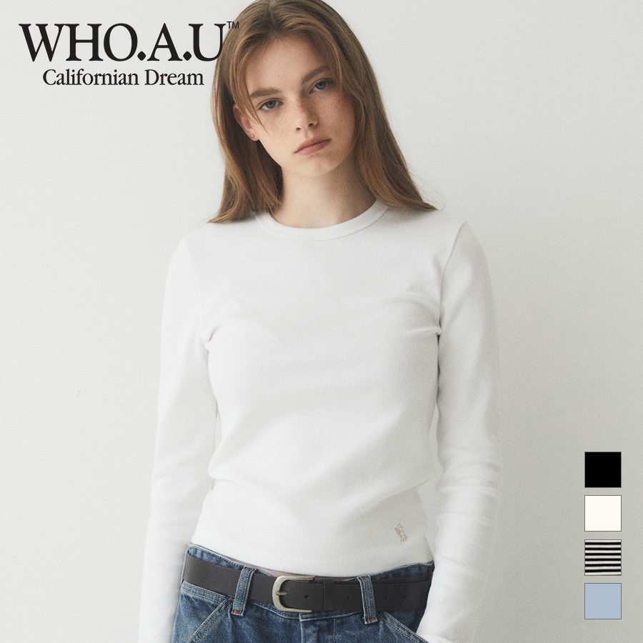 [WHO.AU] เสื้อยืดแขนยาวยาง | Whlae3821f