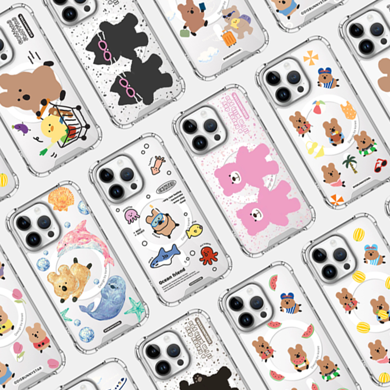 【 คอลเลกชันเคสโทรศัพท์เกาหลี 】การเข้ากันได้ของไอโฟน รวม 16 ซีรีส์, แม่เหล็กพลังพิเศษ โปร่งใส กันชน ฮาร์ด เจลลี่ ดีไซน์น่ารัก, ซัมซุง กาแลคซี, Disbunnystar
