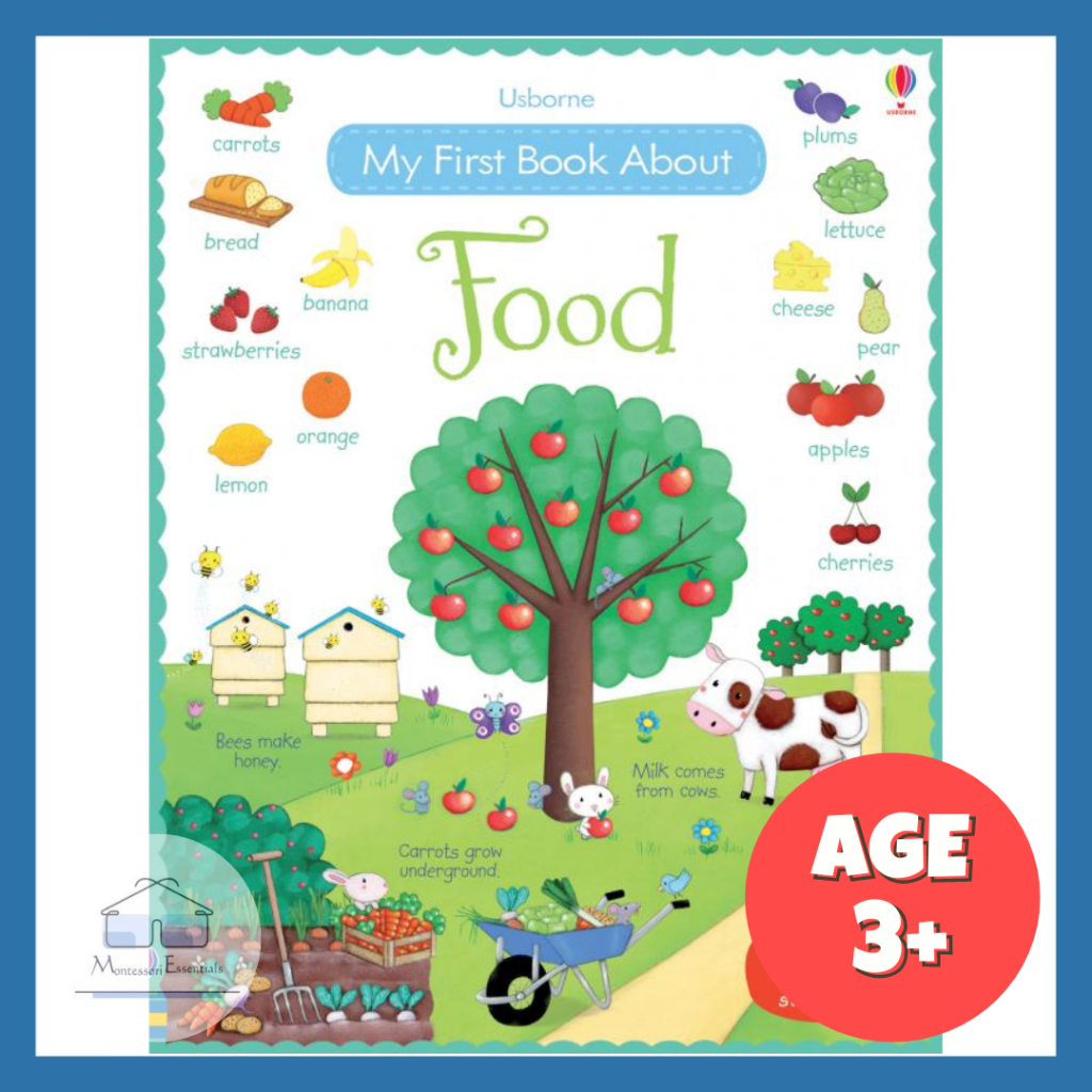 (อาหาร) Usborne First Sticker Book หนังสือสติกเกอร์สําหรับเด็ก กิจกรรมสําหรับเด็ก การศึกษาปฐมวัย