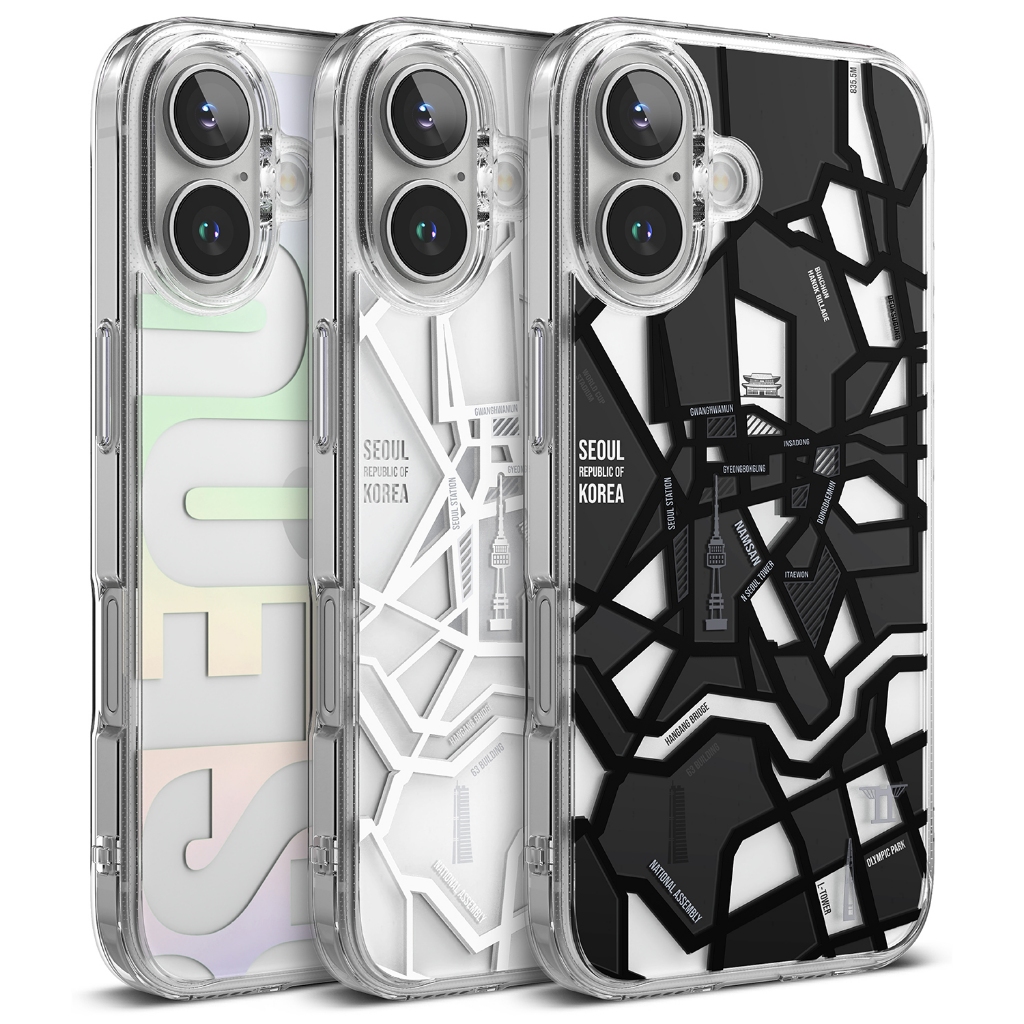 Ringke Fusion Design สําหรับ iPhone 16 Plus 16 เคสฝาครอบป้องกันรูปแบบธรรมชาติใส