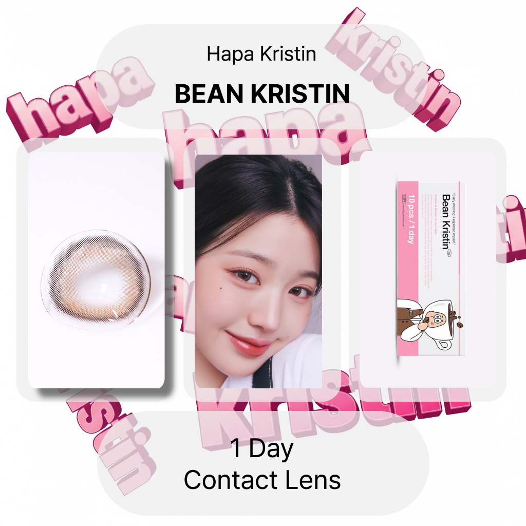 [ฮาปา คริสติน] คอนแทคเลนส์ 1 วัน <BEAN KRISTIN> (สีน้ําตาลกลาง)(10P)(13.2mm) Hapa Kristin บีน คริสติน