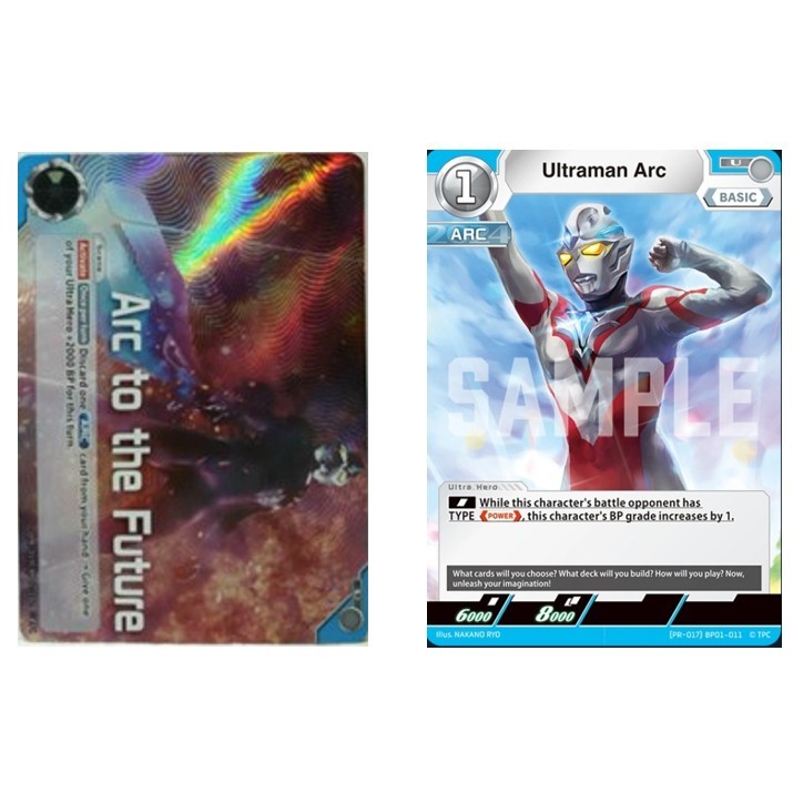 การ์ดอุลตร้าแมนภาษาอังกฤษ Ace to the Future (PR-019) BP01-102 U /Ultraman Arc (PR-017) BP01-011 U