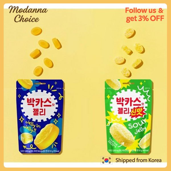 Dong-A Pharm Bacchus Jelly 50g  8 ชิ้น Original & Sour Flavour Korean Energy Jelly Candy Made in Kor