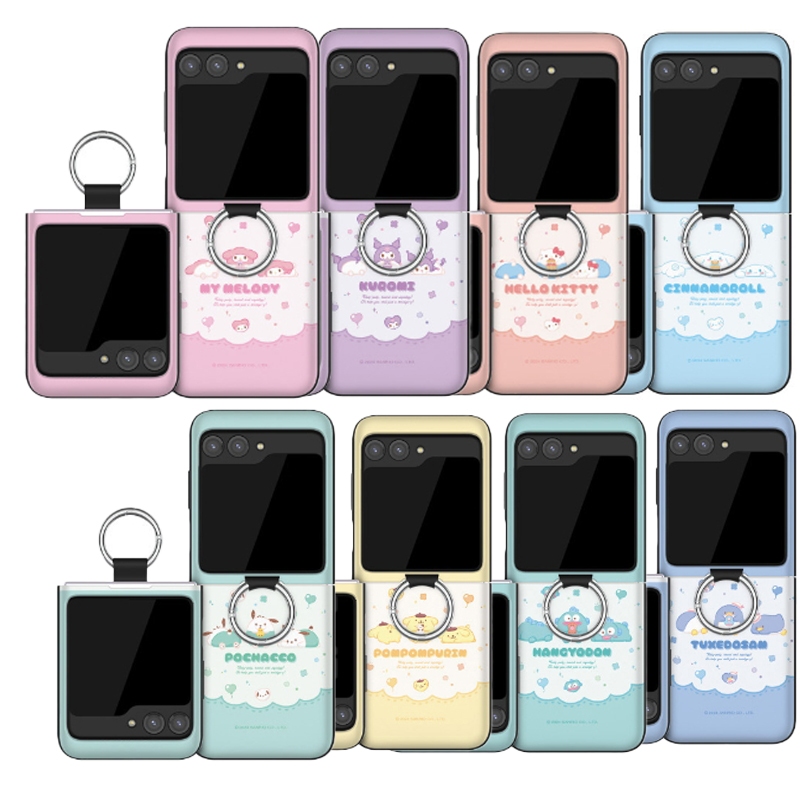 Sanrio GALAXY{Z FLIP6/Z FLIP5/Z FLIP4/3}เคสโทรศัพท์ฮาร์ดการ์ดเคสกันชนประตูตลก maru